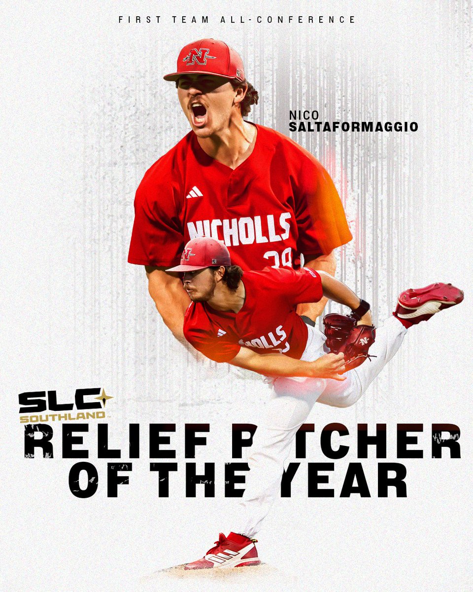 Nicholls_BSB's tweet photo. 𝐓𝐎𝐎 𝐌𝐔𝐂𝐇 𝐒𝐀𝐋𝐓 🧂🤌

⚾️ 1 of 7 pitchers with at least 𝟲 𝘄𝗶𝗻𝘀
⚾️ 7th best SLC 𝗘𝗥𝗔 𝟰.𝟬𝟰
⚾️ 11th best SLC 𝗕𝗮𝘁𝘁𝗶𝗻𝗴 𝗔𝘃𝗲𝗿𝗮𝗴𝗲 .𝟮𝟲𝟰
⚾️ 𝟲𝟮 𝗞𝘀, 𝟮𝟲 𝗔𝗽𝗽, 𝟲𝟰.𝟮 𝗜𝗣
⚾️ 1st Team All-Conference https://t.co/tVxWDbOIXn