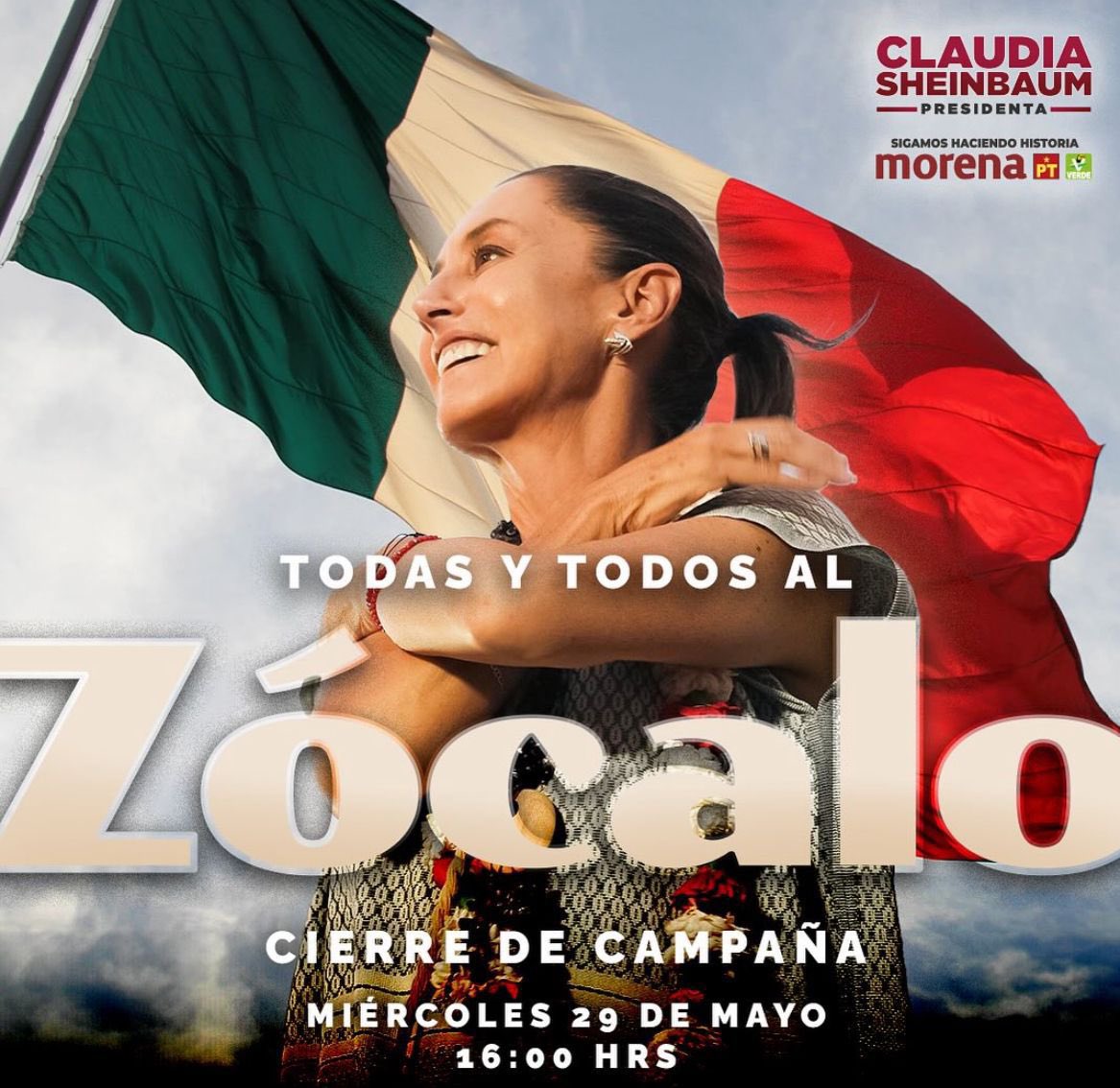 #ClaudiaArrasará 
#ClaudiaPresidentaDeMéxico 
#ClaudiaPresidentaDeMéxico2024