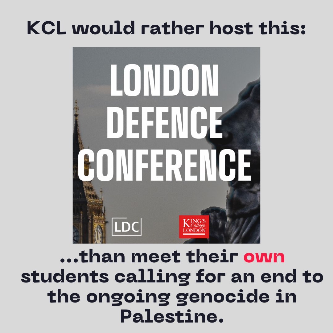 KCL students and staff have spoken. Day 7 of student encampment. 350+ academics pledged to boycott & divest. @KingsCollegeLon keeps being silent on the ongoing genocide, but happily host UK army, NATO, BAE, MBDA missiles representatives. SHAME!
#KCLDivestNow #KCLEndComplicity