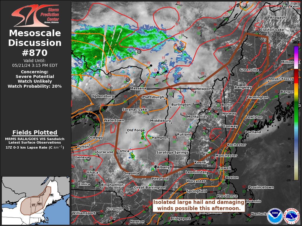 12:10pm CDT #SPC_MD 0870 , #mewx #nhwx #vtwx #mawx #nywx, spc.noaa.gov/products/md/md…