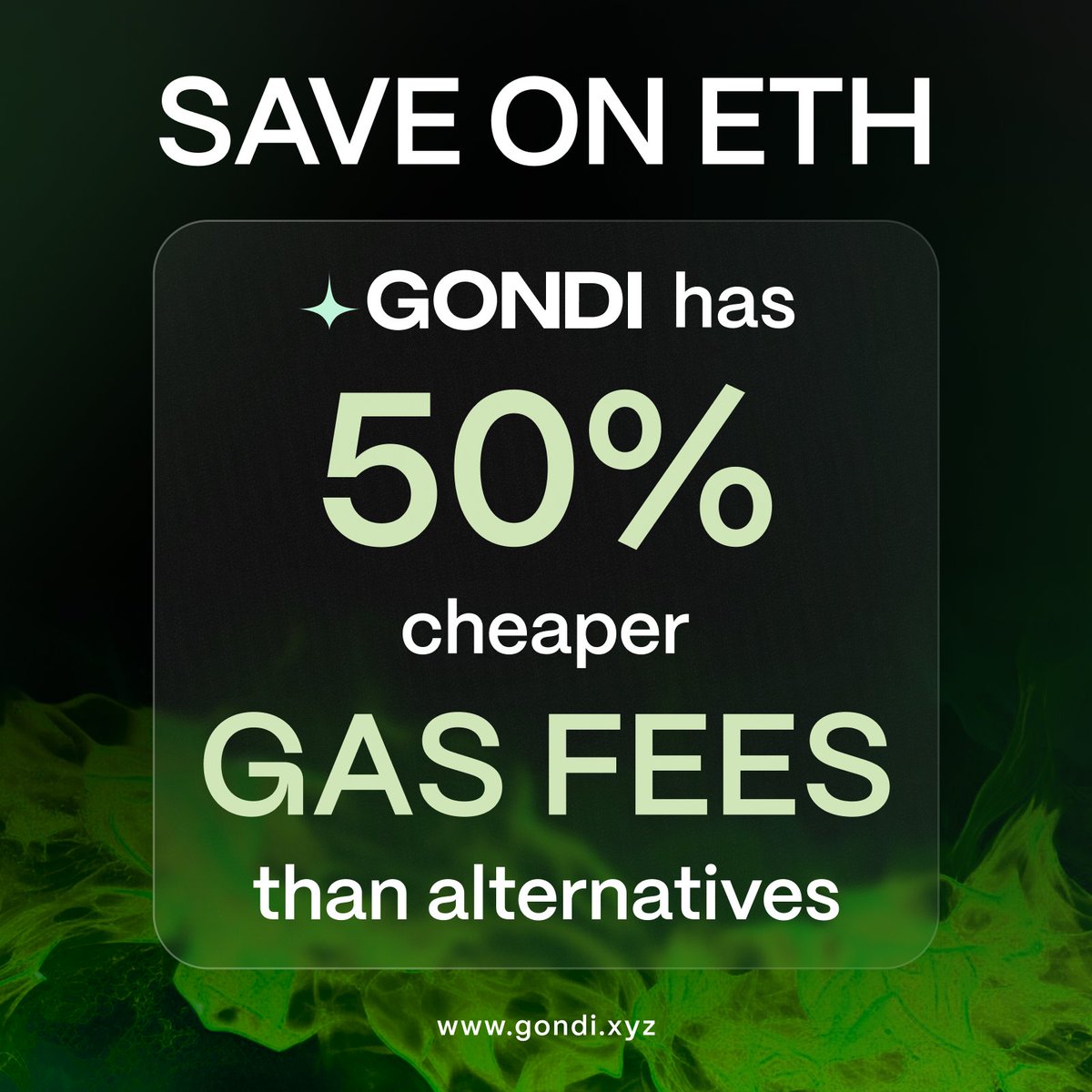 Gas efficiency impacts APRs and total costs on NFT loans, as borrowers need to pay gas fees to initiate and repay them. 🫰💰

Gas fees are 50-80% lower on GONDI compared to alternative NFT lending protocols, saving borrowers ETH on gas fees.

Save ETH by using GONDI ✨