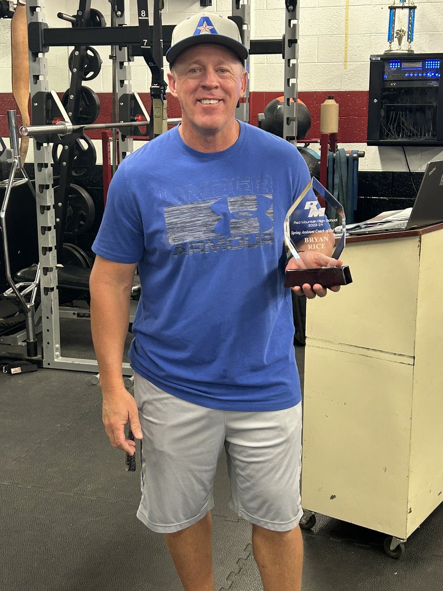 Congrats to assistant <a href="/rmbaseball/">RukiMoto</a> coach Bryan Rice for being selected as the Spring Assistant Coach of the Year! Your work does not go unnoticed!! #TheRedMtnWay