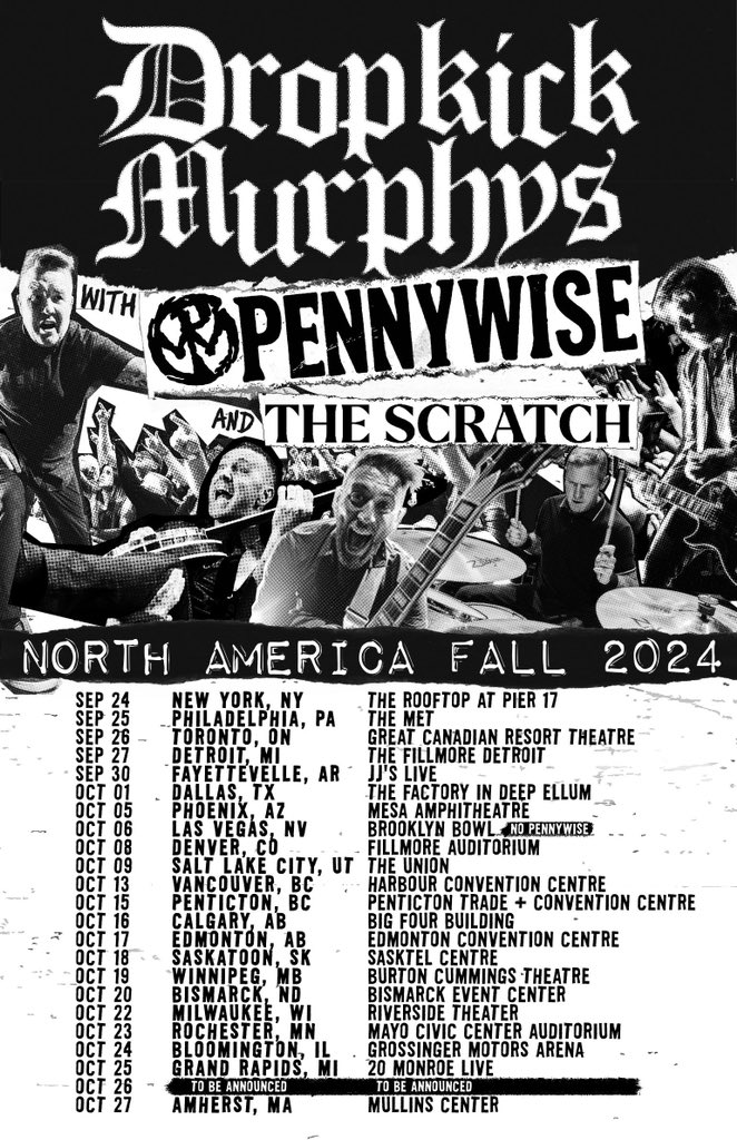 USA &amp; Canada Fall 2024 as they say in the states 🇺🇸🇨🇦 <a href="/dropkickmurphys/">Dropkick Murphys</a> <a href="/Pennywise/">Pennywise</a>