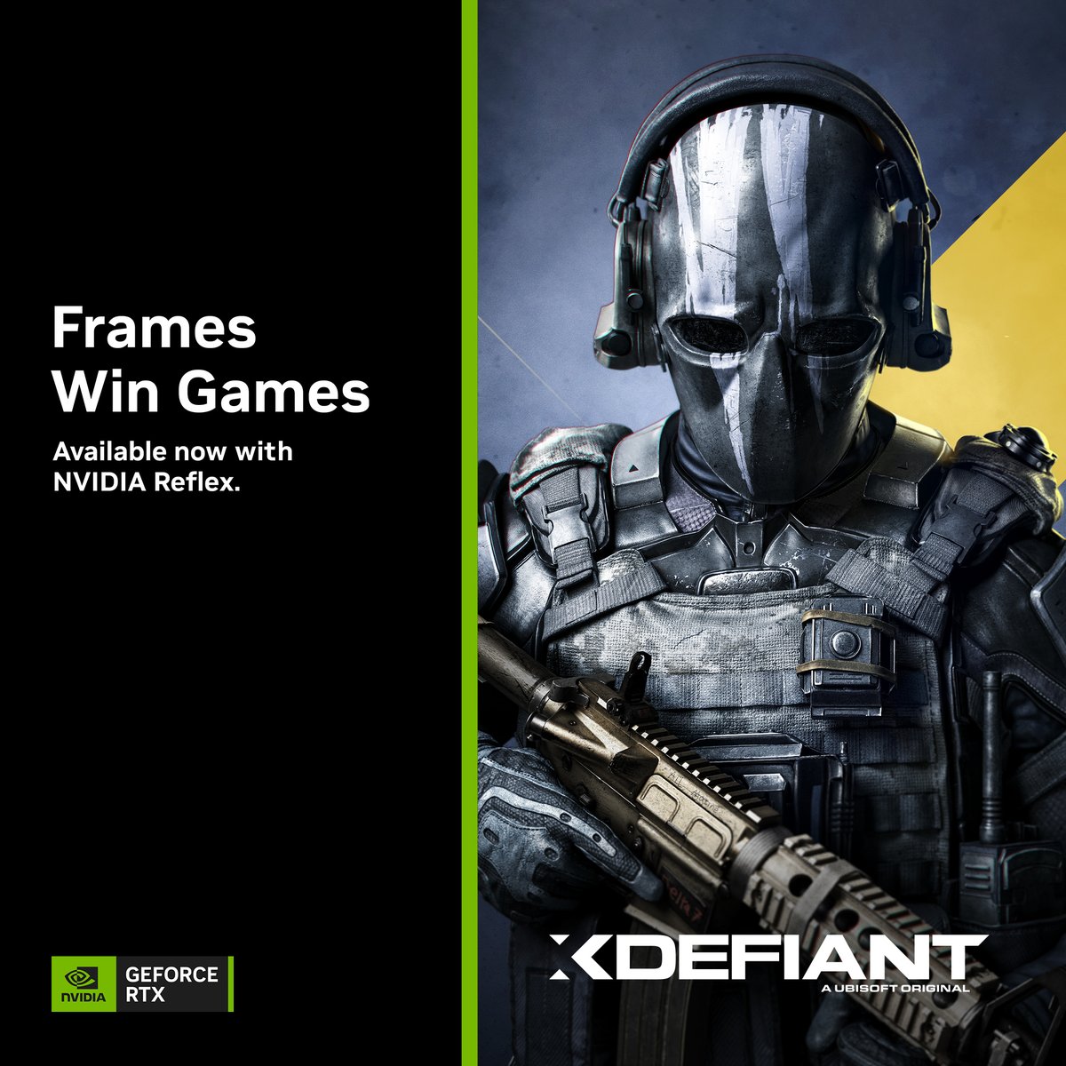 XDefiant is available today with NVIDIA Reflex reducing PC latency by up to 58% for more responsive gaming. #FramesWinGames 🎯 nvidia.com/en-us/geforce/…