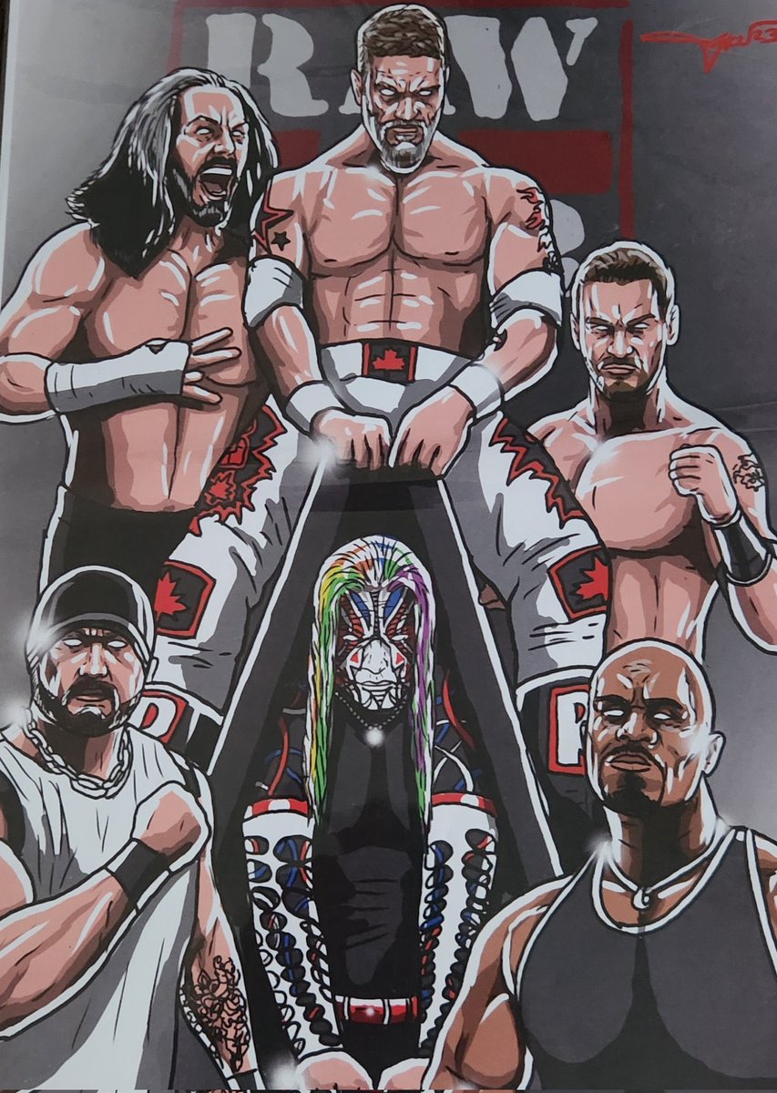 MATTHARDYBRAND's tweet image. Some badass artwork of the Forefathers of the TLC Match - Then vs Now!