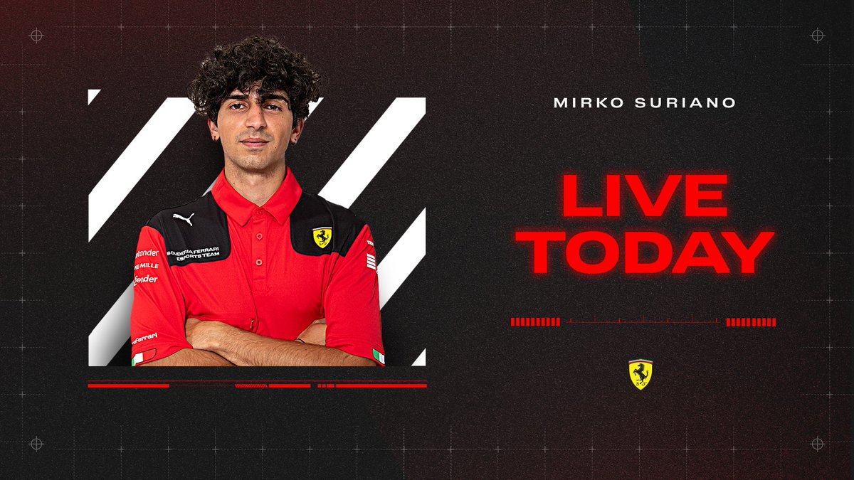 Let’s get streamingggg 🔴 Tune in for some iRacing from 21:30 CEST with Mirko 🔥 #FerrariEsports