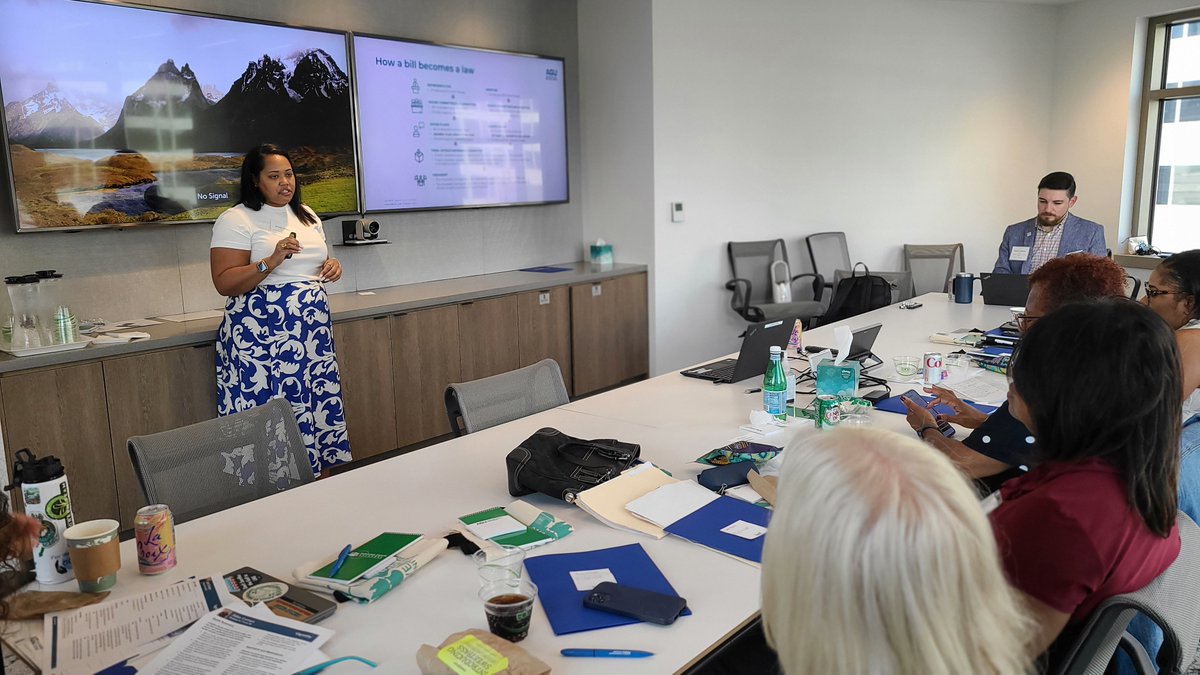 Thriving Earth Exchange Community Science Leads learning about how to engage their representatives in Congress during a training from @AGUSciPolicy staff