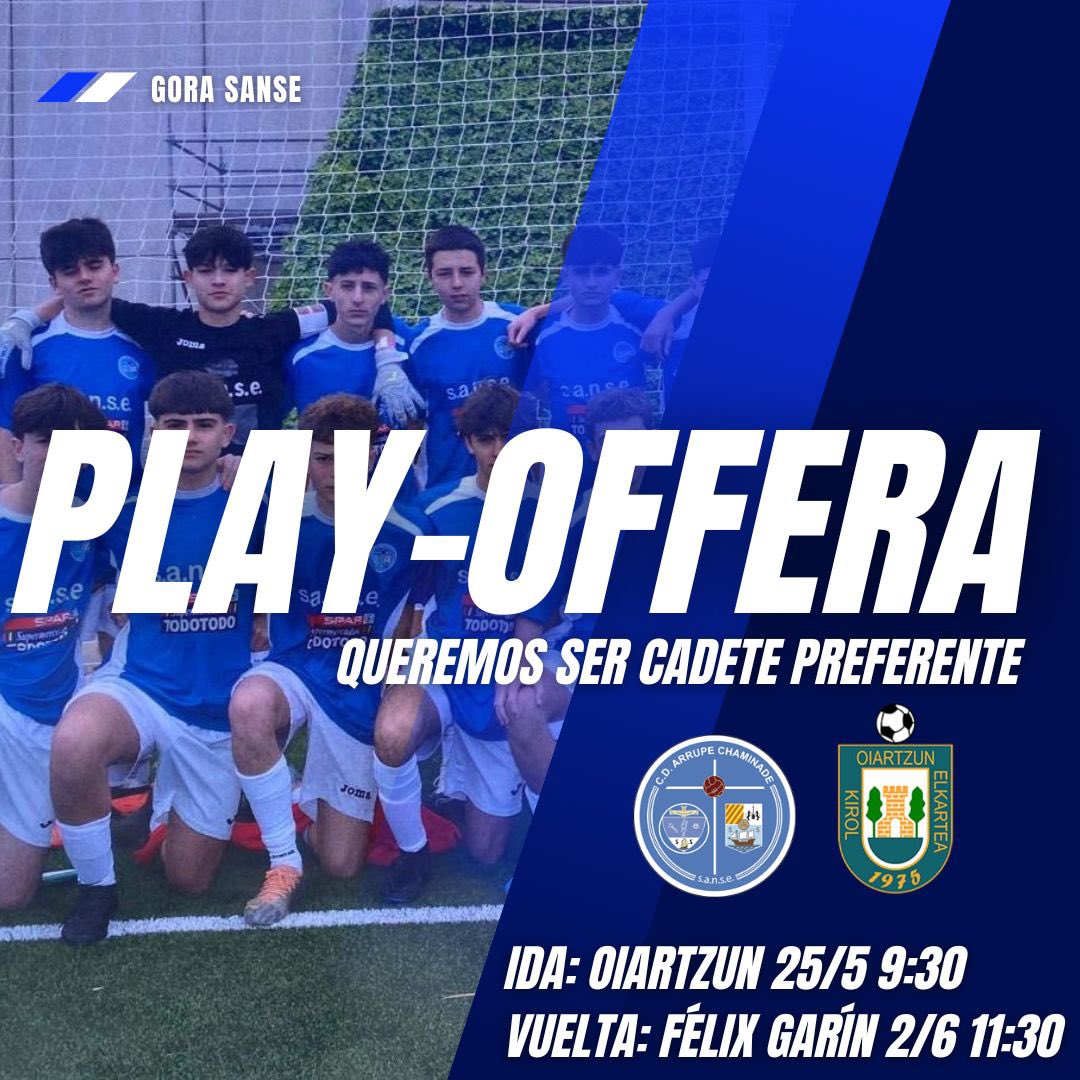 🫡 PLAY-OFERA

Queremos ser Cadete Preferente. 💙

#GoraSANSE