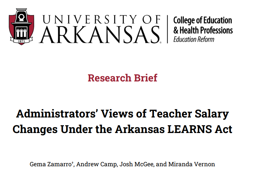 As we wrap up the first school year under the Arkansas #LEARNSAct, we asked administrators across the state about their perspectives. My new @ua_edreform @uacoehp research brief with @andrewcamp_ @jbmcgee documents what we learned from their responses edre.uark.edu/_resources/pdf…