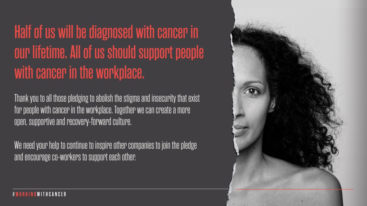 Show your support and help us and others to end the stigma of cancer in the workplace.

Find out how your business can make the pledge here👇

workingwithcancer.co.uk/2023/01/31/new…

#WorkingwithCancer #CancerAwareness
