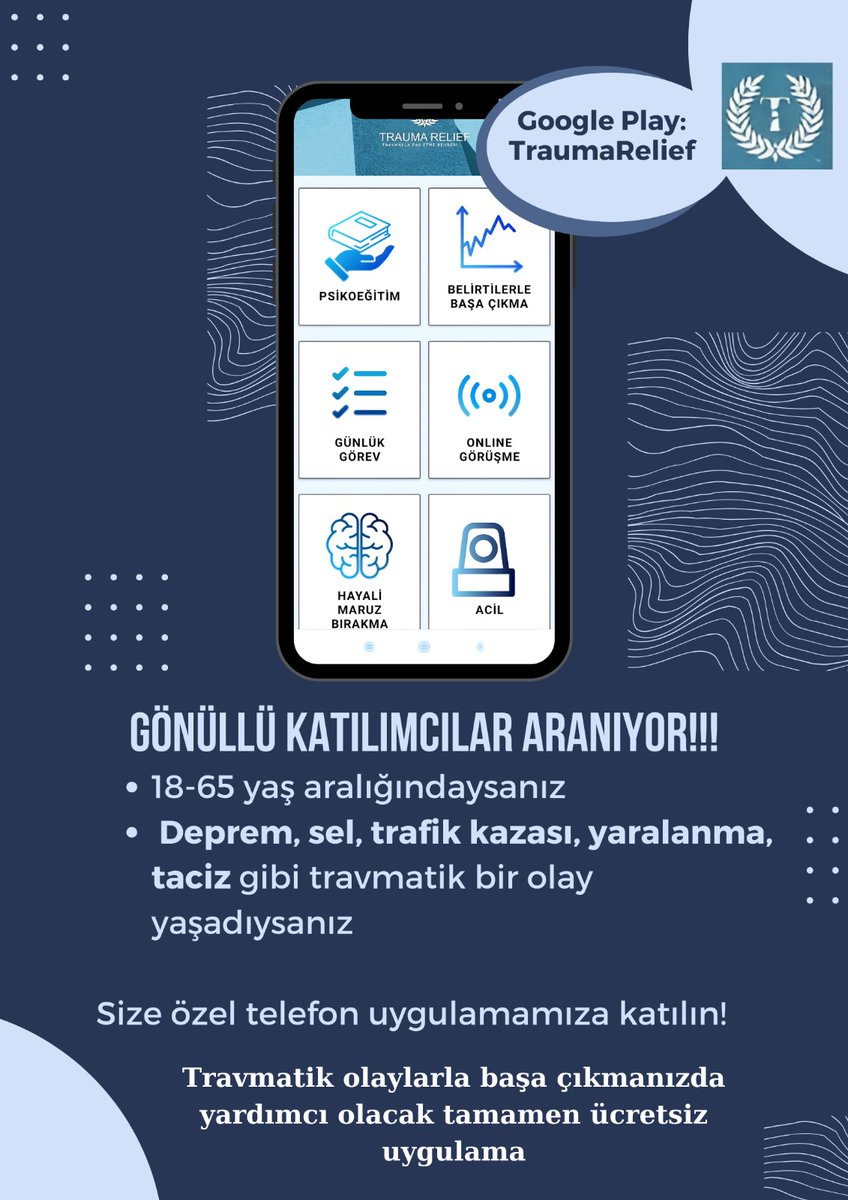 AEsinYilmaz's tweet photo. Travmatik yaşantıların ardından... #TraumaRelief https://t.co/GYvAYVeDVC
