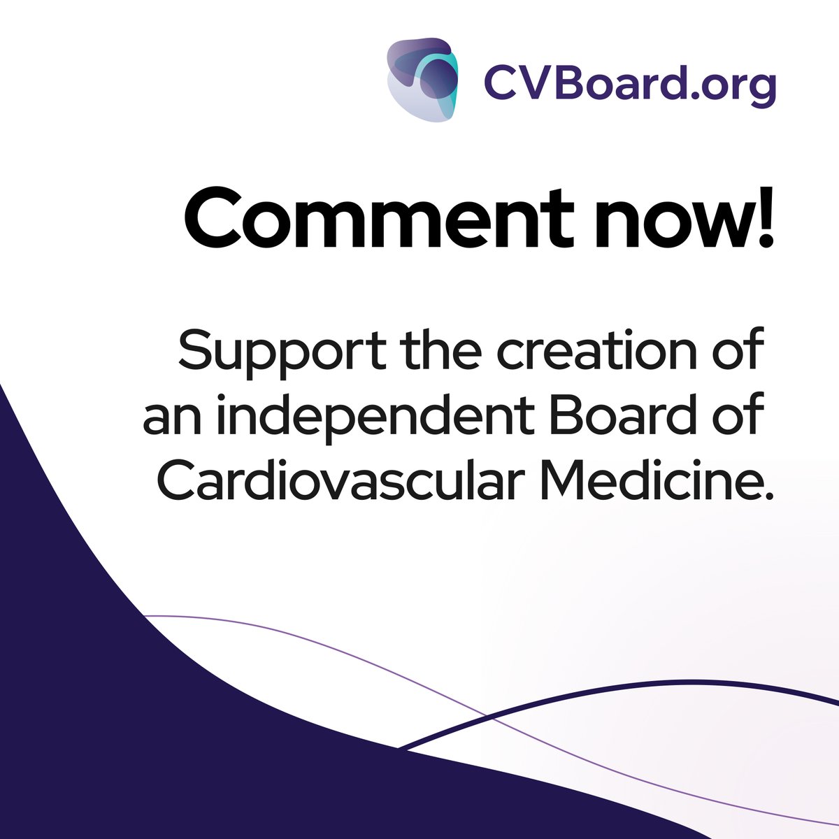 The comment period for the proposed Board of Cardiovascular Medicine is open. The ABMS is interested in hearing from cardiologists as to how a separate, independent CV Board would benefit both clinicians & patients. Make your voice heard by July 24: CVBoard.org/get-involved/
