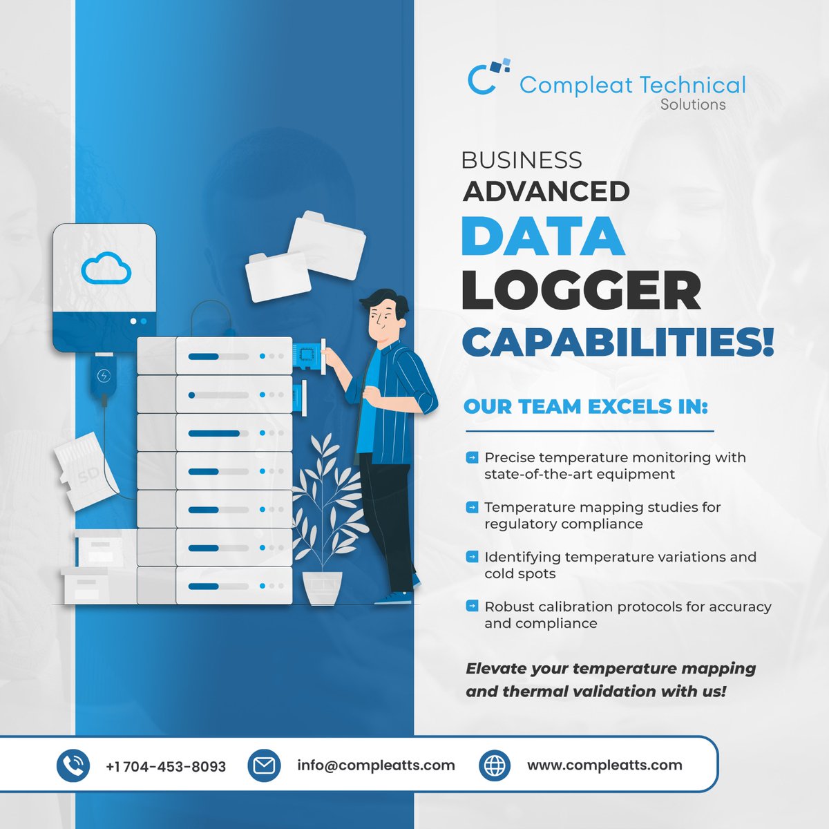 CompleattsInc's tweet image. Unlock advanced data logger capabilities!
Elevate your temperature mapping and thermal validation with us!
#DataLogger #TemperatureMonitoring #TemperatureMapping #RegulatoryCompliance #ColdSpotIdentification #CalibrationProtocols #ThermalValidation #AdvancedMonitoring #AccurateDa