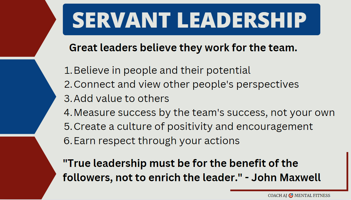 Phil Jackson said, "Leadership is not about forcing your will on others. It's about mastering the art of letting go."

Ken Blanchard said, "We works better than me."

Great leaders believe they work for the team not themselves.

6 habits to master servant leadership👇