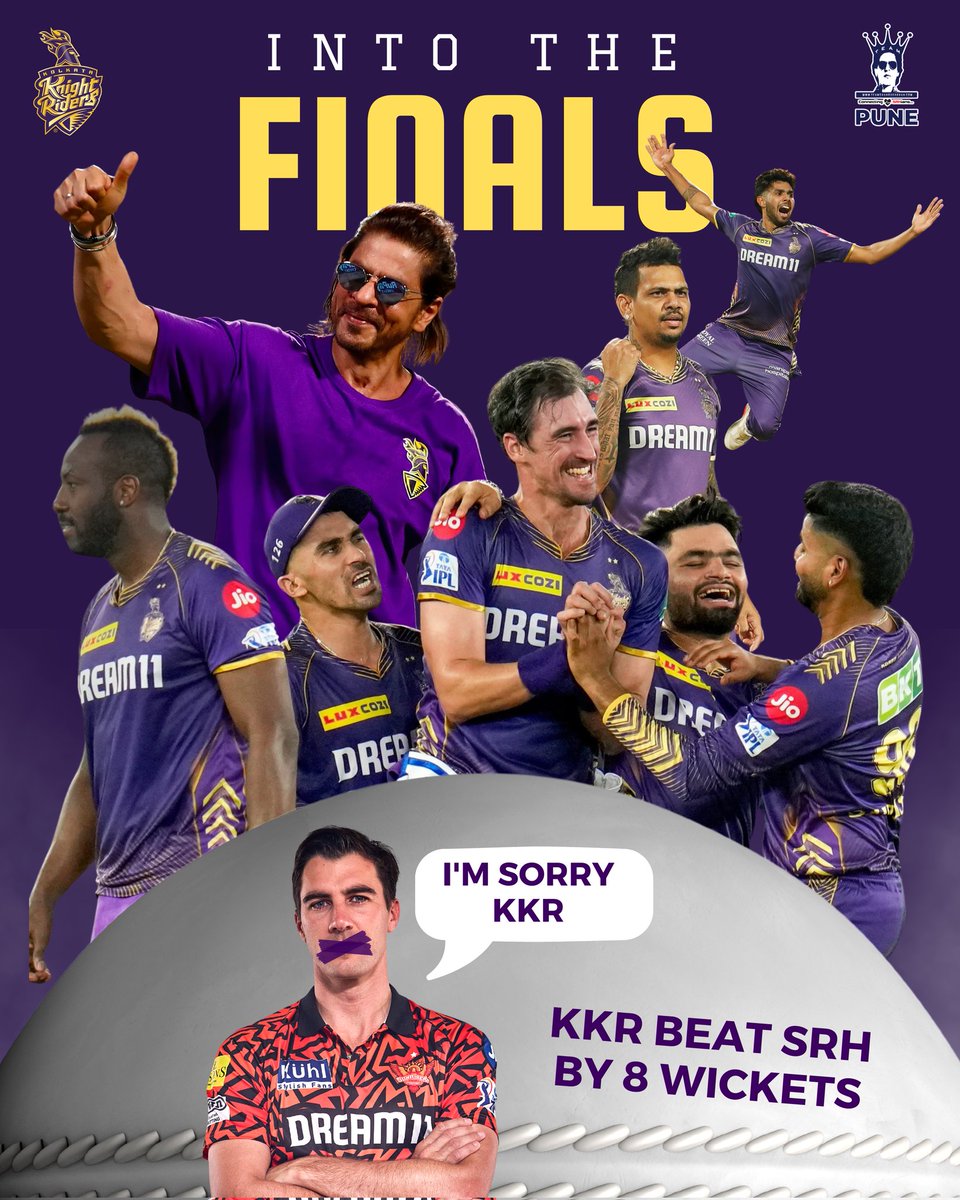 We are now into the finals, let's Korbo Lorbo Jeetbo #KolkataKnightRiders #KKRvsSRH #SRHvsKKR #IPLQualifier #Qualifier1 #IPLFinal #KKR #ShahRukhKhan #SRK