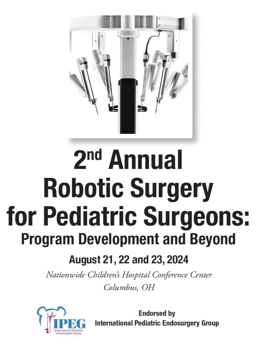 Marc Michalsky, MD, MBA (@marcmichalskymd) on Twitter photo Join <a href="/NCHPedSurg/">Nationwide PedSurg</a> Director of Surgical Oncology, Dr. <a href="/AldrinkJennifer/">Jennie Aldrink</a> (Aug 21-23) to learn about incorporation of #robotic surgery techniques to treat children & adolescents. 👉🏻 nationwidechildrens.org/for-medical-pr… <a href="/IPEGSurgery/">IPEG</a> <a href="/OhioStateSurg/">Ohio State Wexner Medical Center Surgery Dept.</a> <a href="/NCHforDocs/">Nationwide Children's Clinical & Research Updates</a> @KarenDiefenbach 👉🏻 Join <a href="/NCHPedSurg/">Nationwide PedSurg</a> Director of Surgical Oncology, Dr. <a href="/AldrinkJennifer/">Jennie Aldrink</a> (Aug 21-23) to learn about incorporation of #robotic surgery techniques to treat children & adolescents. 👉🏻 nationwidechildrens.org/for-medical-pr… <a href="/IPEGSurgery/">IPEG</a> <a href="/OhioStateSurg/">Ohio State Wexner Medical Center Surgery Dept.</a> <a href="/NCHforDocs/">Nationwide Children's Clinical & Research Updates</a> @KarenDiefenbach 👉🏻
