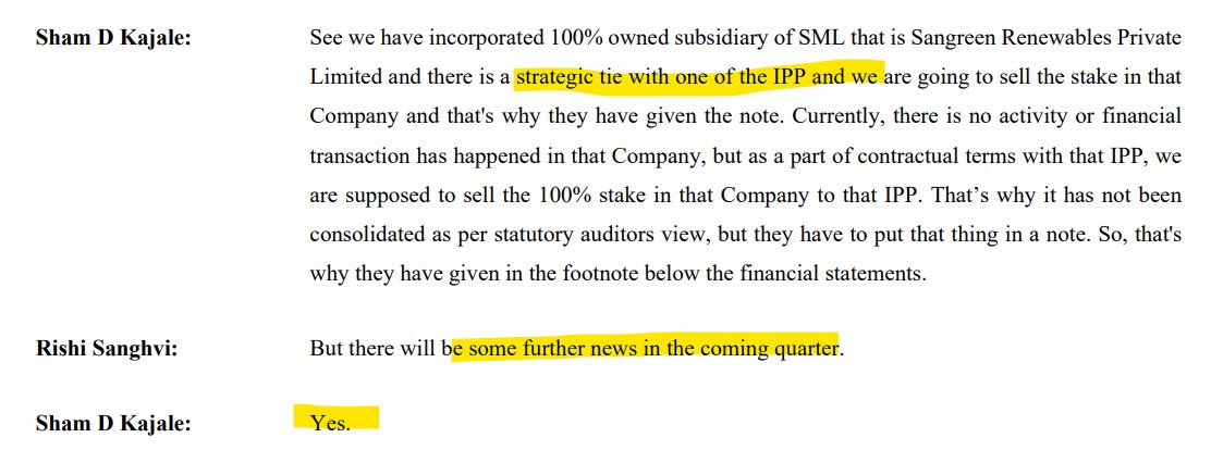 Sanghvi Movers - IPP Surprise still on cards 

Need to understand potential business is already part of Orderbook (or) incremental to existing orderbook

Lets see by next quarter 

Fingers crossed 

#Sanghvimov