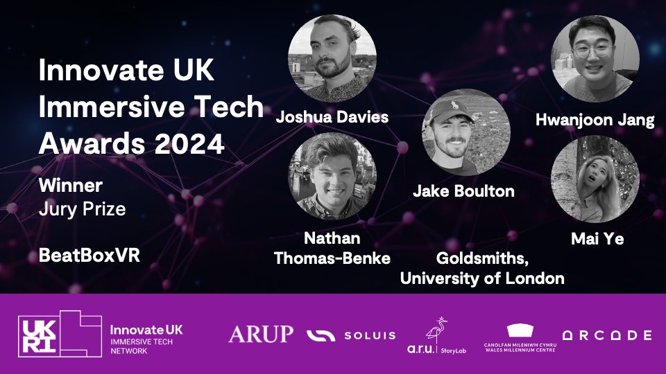 JURY PRIZE WINNERS: Congratulations to the BeatBoxVR team from Goldsmiths, University of London who have won our Jury Prize for the #IUKImmersiveTechAwards