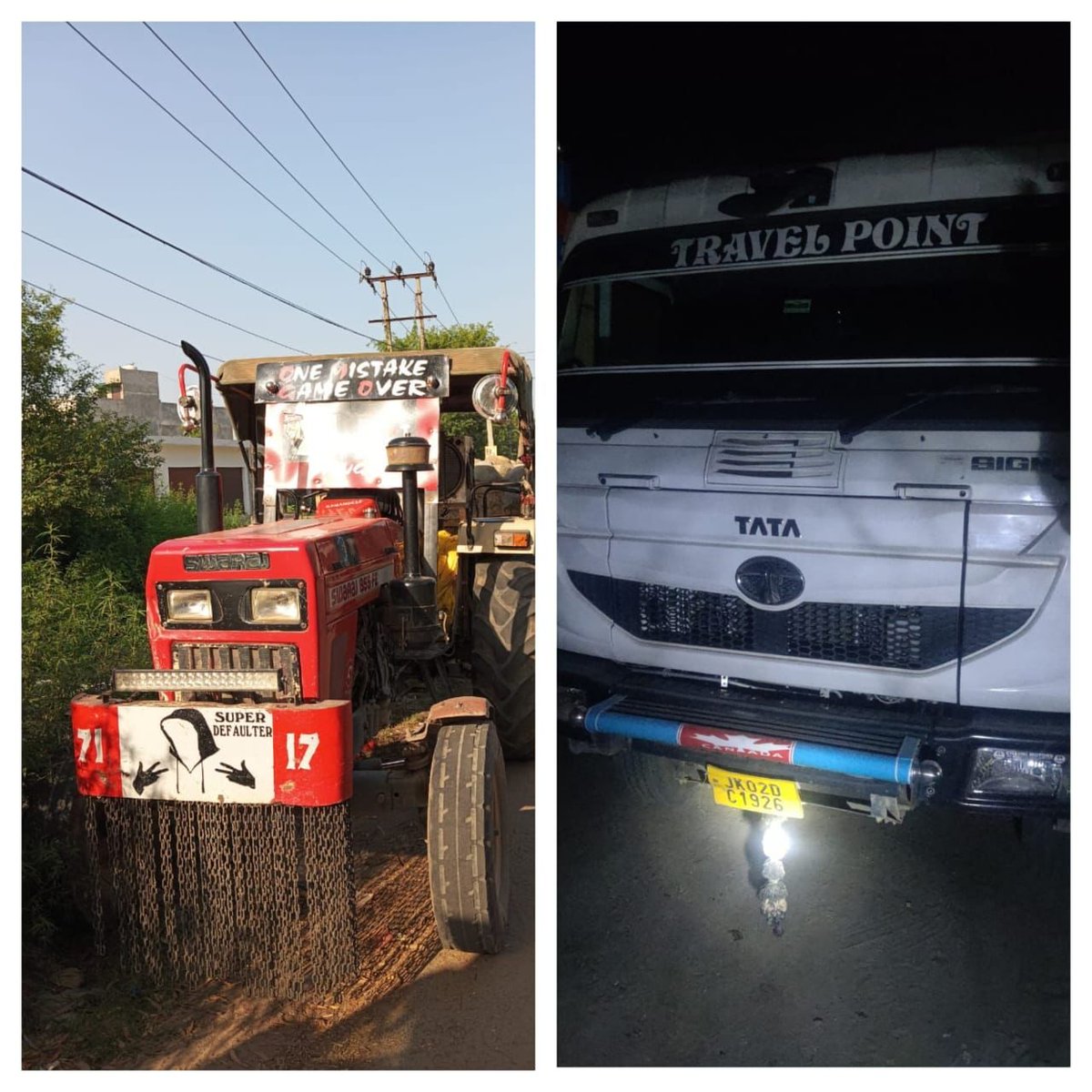 In a crackdown on illegal mining, Jammu Police seized two vehicles in the rural zone. Nagrota Police detained a dumper (JK02DC-1926) loaded with Nallah Mud, &Pounichak Police detained a tractor trolley loaded with boulders.DMO was informed for necessary Legal action @JmuKmrPolice