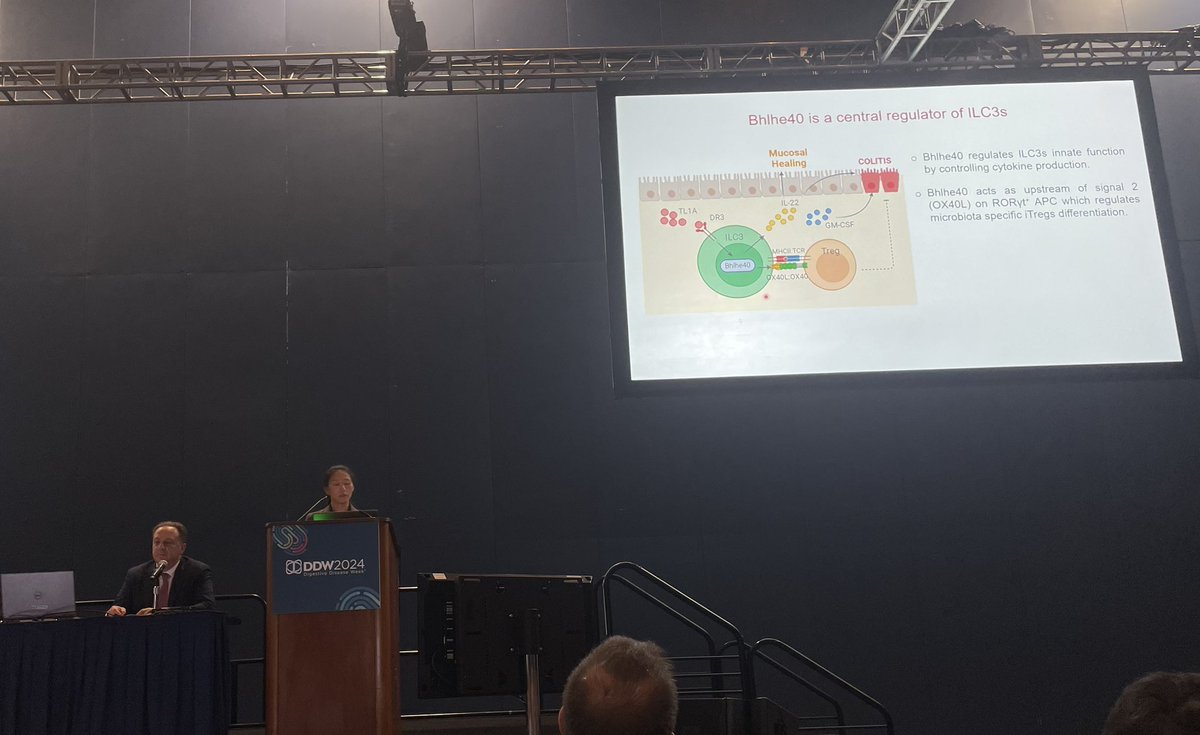 LashaMD_IBD's tweet photo. Amazing work by Wei Yang from the powerhouse #LongmanLab! #TL1A and Bhlhe40 play key roles in ILC3 coordination of gut T cell immunity, essential for balancing iTregs and Th17 cells. This finding offers new insights into gut #inflammation and #IBD #DDW2024 @WCM_IMP @RandyLongman https://t.co/9XM25O6AX8