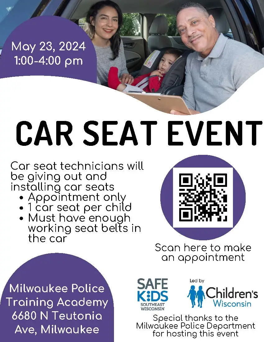 #MKEPD #CarSeat event this week! Click on the link below for more information! Keep those kiddos safe! #MKECommunity 🙂 mkepdpio.org/mc-events/car-…