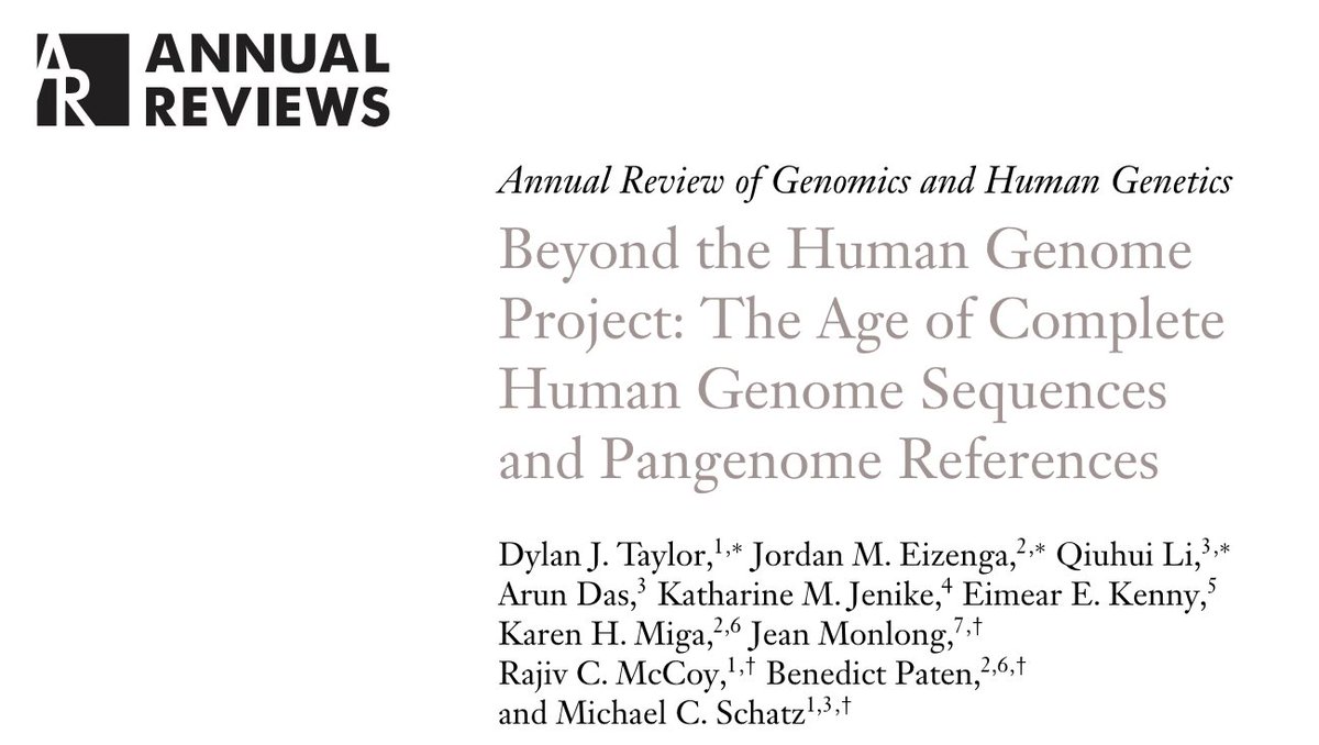 Nice in-depth review of the new T2T / pangenome era by @mike_schatz et al: why gapless human genomes that now have resolved centromeres, telomeres, and segmental duplications and having pangenome to capture genetic diversity is essential to human health. schatz-lab.org/publications/p…