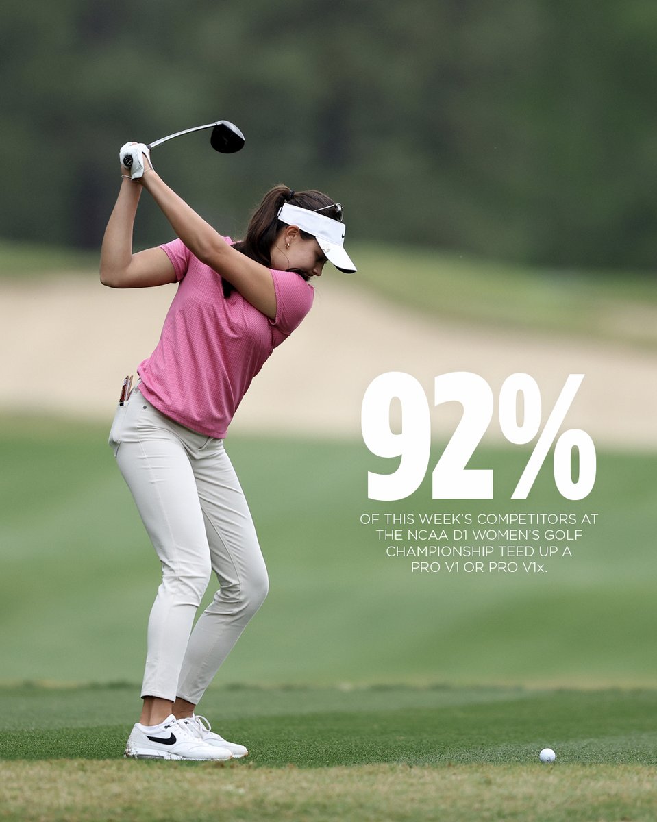 Trusted by 92% of the field. Trusted by the champion, who led a 1-through-9 finish for Titleist golf ball players. At the NCAA D1 Women’s Golf Championship and at every level of competitive golf, the overwhelming majority choose a Pro V1 or Pro V1x golf ball. #1ballingolf