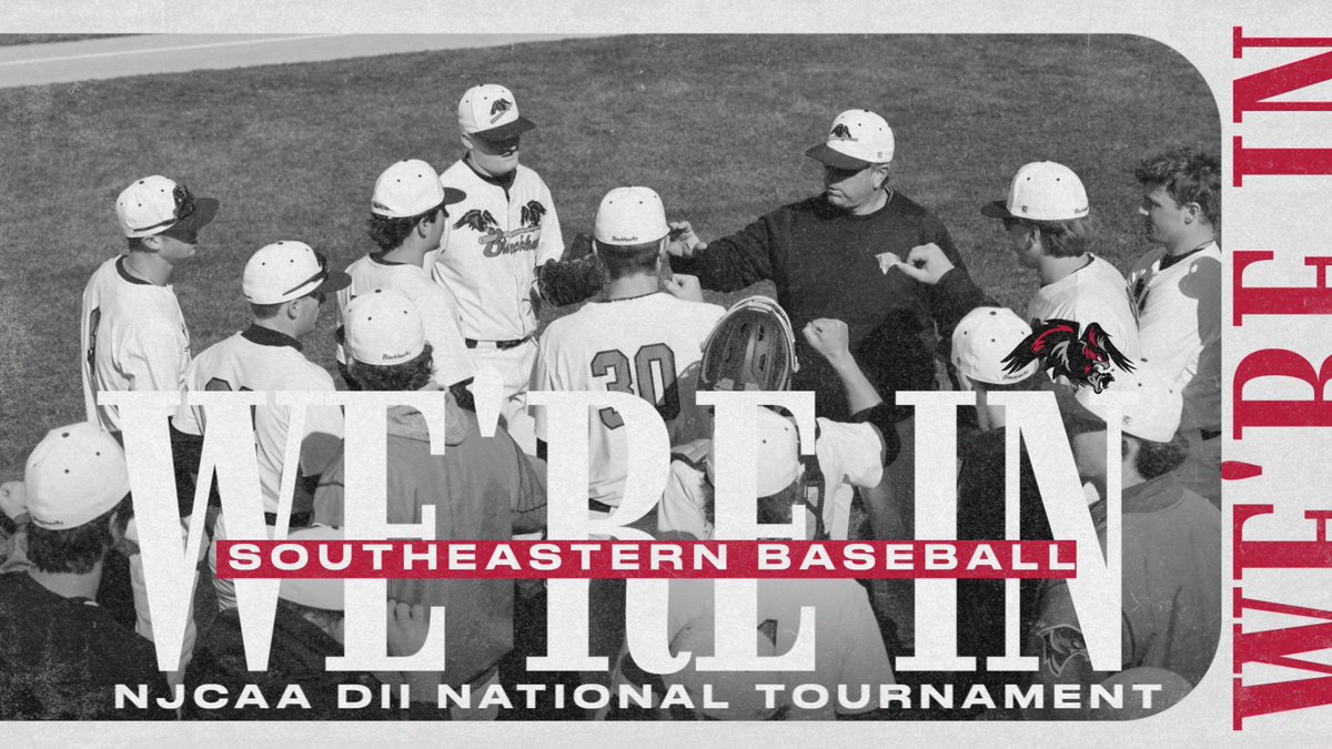 🎟️Ticket secured!🎟️

Southeastern Baseball is headed to Enid, OK for the second straight year to compete in the NJCAA DII National Tournament.⚾️

The #7 Blackhawks face #10 South Arkansas at 4:00PM CT in the first round on 5/25.⚾️

#SCCBlackhawks⚫️