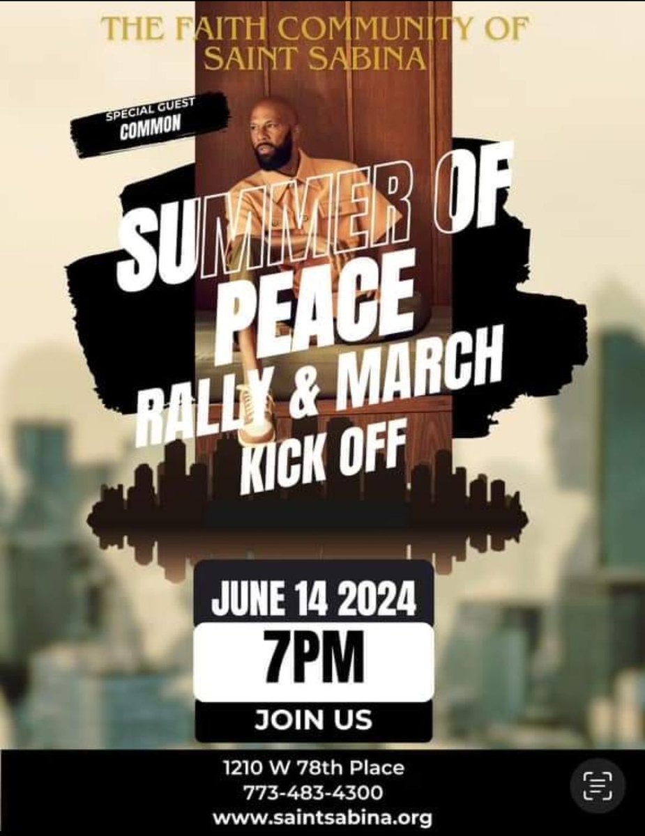 Illinois Alliance to Prevent Gun Violence (@illinoisallies) on Twitter photo Summer of Peace March at <a href="/stsabinachurch/">Saint Sabina</a> on June 14th with <a href="/common/">COMMON</a>! Let's work together to build a summer of opportunity and growth! #SupportCVI <a href="/BeBraveChicago/">BRAVE Youth Leaders</a> <a href="/IndivisibleChi/">Indivisible Chicago Alliance</a> <a href="/ChicagoWTA/">@ChicagoWomenTakeAction</a> <a href="/NonviolenceChi/">Institute for Nonviolence Chicago</a> <a href="/SCY_Chicago/">Strengthening Chicago's Youth (SCY)</a> <a href="/chitwngvpsummit/">Chi-Town GVP Summit</a> <a href="/EqualityILL/">Equality Illinois</a> <a href="/patriciapadauy/">Patricia Padauy -Oliver 🟧</a> <a href="/rachelajacoby/">Rachel Jacoby</a> Summer of Peace March at <a href="/stsabinachurch/">Saint Sabina</a> on June 14th with <a href="/common/">COMMON</a>! Let's work together to build a summer of opportunity and growth! #SupportCVI <a href="/BeBraveChicago/">BRAVE Youth Leaders</a> <a href="/IndivisibleChi/">Indivisible Chicago Alliance</a> <a href="/ChicagoWTA/">@ChicagoWomenTakeAction</a> <a href="/NonviolenceChi/">Institute for Nonviolence Chicago</a> <a href="/SCY_Chicago/">Strengthening Chicago's Youth (SCY)</a> <a href="/chitwngvpsummit/">Chi-Town GVP Summit</a> <a href="/EqualityILL/">Equality Illinois</a> <a href="/patriciapadauy/">Patricia Padauy -Oliver 🟧</a> <a href="/rachelajacoby/">Rachel Jacoby</a>
