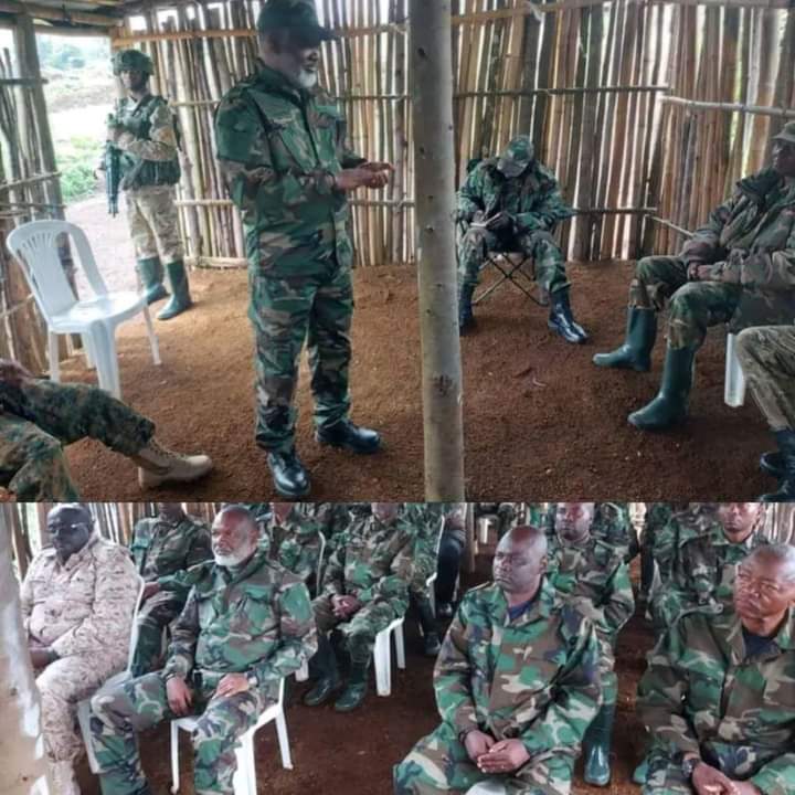 🇨🇩🚨#URGENT  Corneille Nangaa tente de remonter le moral des M23 et de l'armée rwandaise face aux pertes que leur a infligées l'armée Congolaise.. Selon des informations recueillies par la Société civile, les FARDC/wazalendo sont à moins de 10 km de Rubaya.