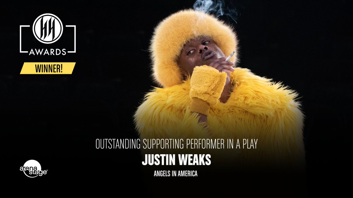 @SweptAwayFans Justin Weaks wowed us all as Mr. Lies and Belize in ANGELS IN AMERICA, PART ONE: MILLENNIUM APPROACHES. Last night he won a well-deserved Helen Hayes Award for Outstanding Performer in a Play - Hayes. 💖🌟🪽