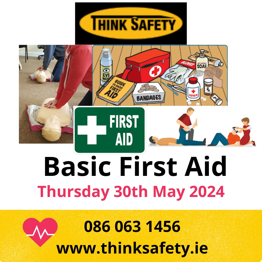 Join us for our 1 day basic first aid training at Corlurgan Training Centre places are limited so book today by calling 086 0631 456 or book online thinksafety.ie
#firstaidsaveslives #basicfirstaid #booktoday #corlurgantrainingcentre