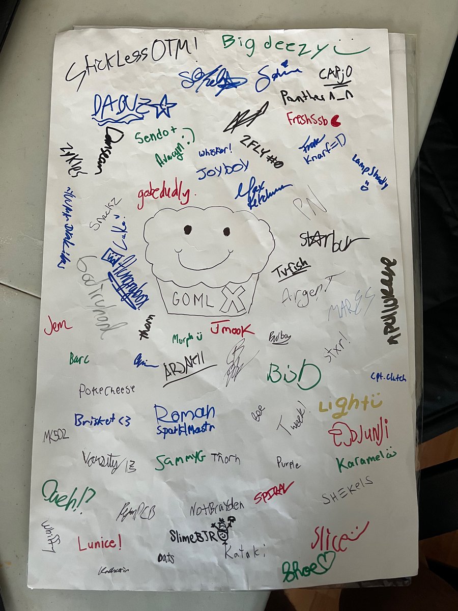 A lil late but thanks to everyone that signed the poster, and if you didn't then thanks to everyone I interacted with for making the GomL weekend so memorable 🥰. @TorontoJoe you're the goat
