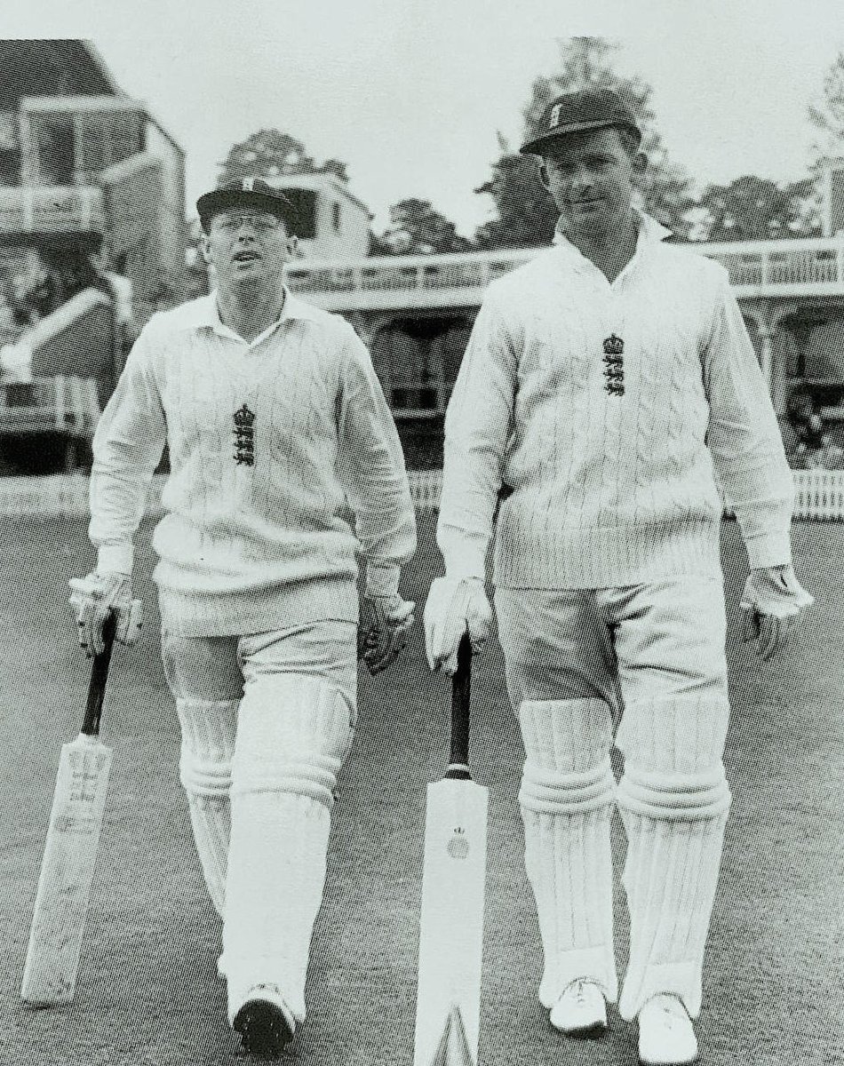 Here are two top class England openers, on the left the unmistakeable @GeoffreyBoycott, of whom I have many fond memories, and with him the less well remembered Bob Barber, who scored one of the great Ashes centuries, but whose prime was sadly just before my time