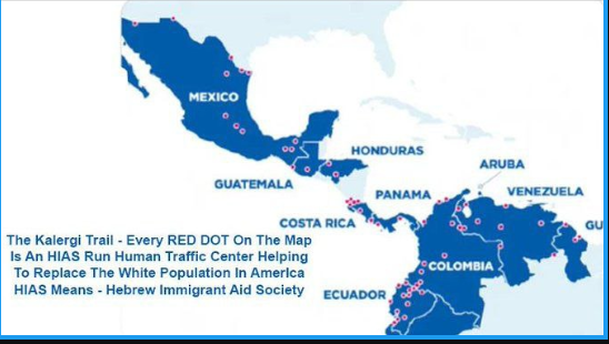 UltraDane's tweet photo. The trail shows every location an HAIS human trafficking center has been set up to help criminals enter the USA.

The HAIS operations have one goal, DESTROY the United States. https://t.co/f9BYCVZ6qM
