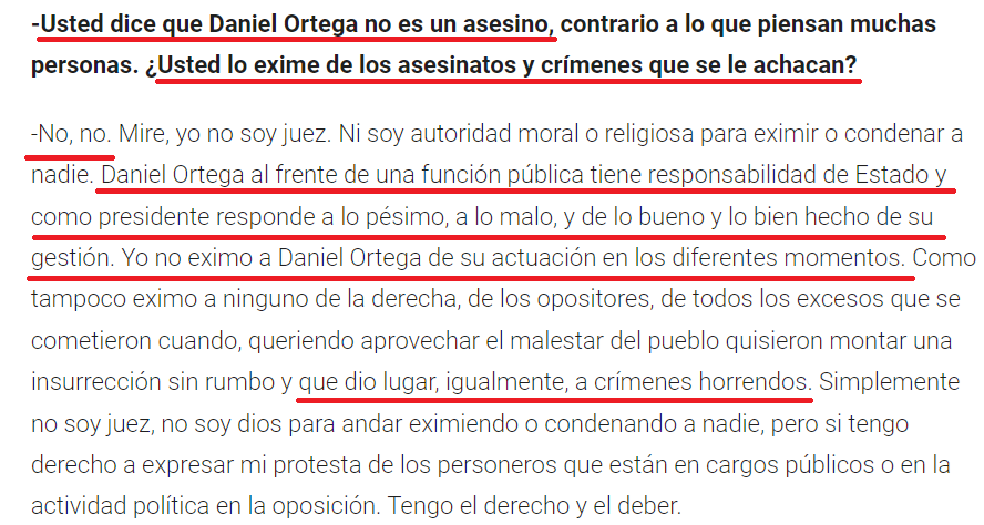 Por si alguna duda nos quedaba del destino de HOS, leamos la parte subrayada.
El periodista hizo mal en usar el verbo 'eximir' en su pregunta, pero HOS no aprovechó la salida que se le brindaba y dejó correr su lengua... Alea acta est.
#YankeeGoHome!
✊🏽🏴