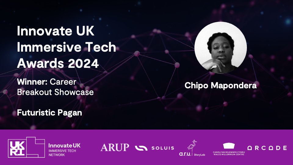 CAREER BREAKOUT SHOWCASE WINNER: Congratulations to Chipo Mapondera who wins our Career Breakout Showcase at the #IUKImmersiveTechAwards!