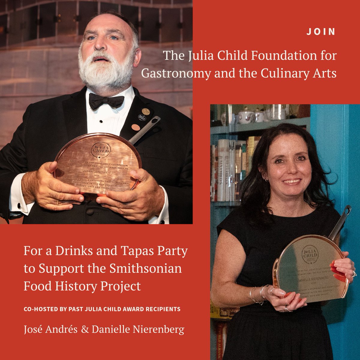 Join @DaniNierenberg and @chefjoseandres at @jaleo in Washington DC on June 3 in Washington DC in support of the @JuliaChildJCF and the @amhistorymuseum. It's going to be an extraordinary evening! Details and tickets here: my.onecause.com/event/organiza…