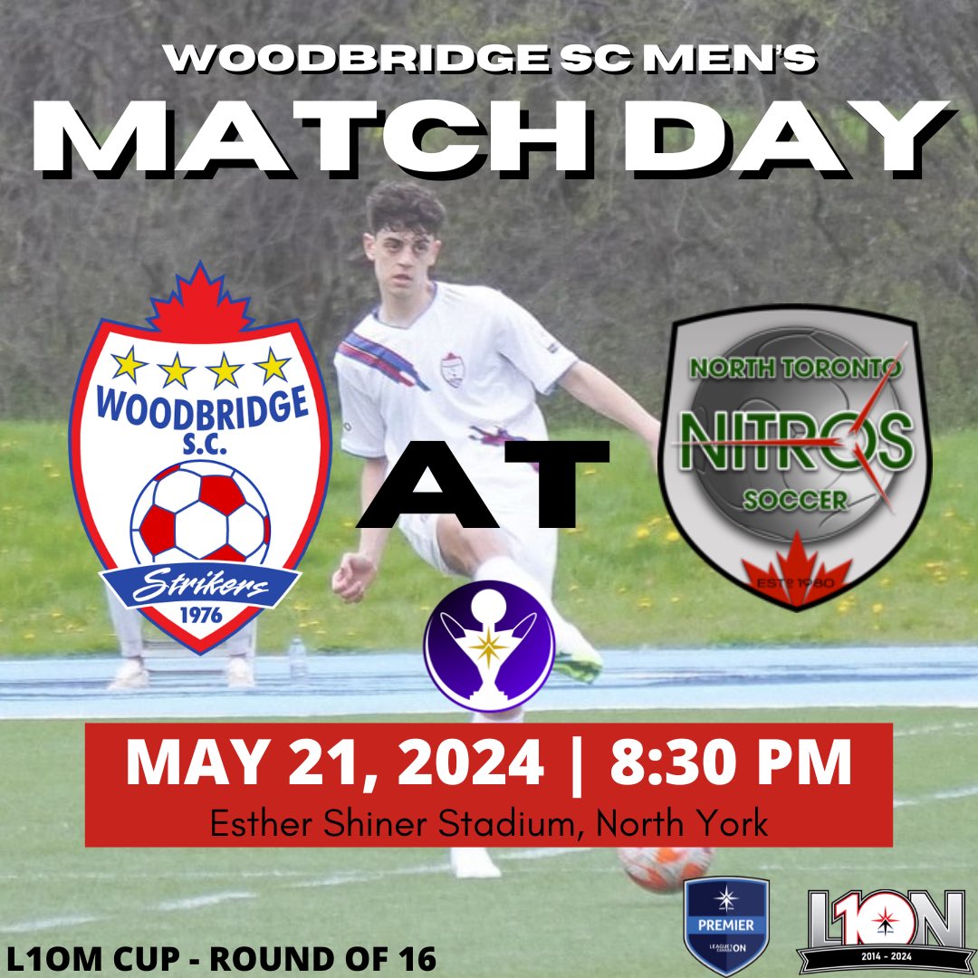 It’s a @WSCStrikers L1OM CUP @L1OMens MATCH DAY‼️ We travel to North York to take on NT Nitros in a rematch from earlier in the season, in the Round of 16 of the L1OM CUP! 💯 ⏰: 8:30 PM 🆚: @nt_soccerclub 🏟: Esther Shiner Stadium, North York #️⃣: #TheBridge 📸: @cloudnorthtv