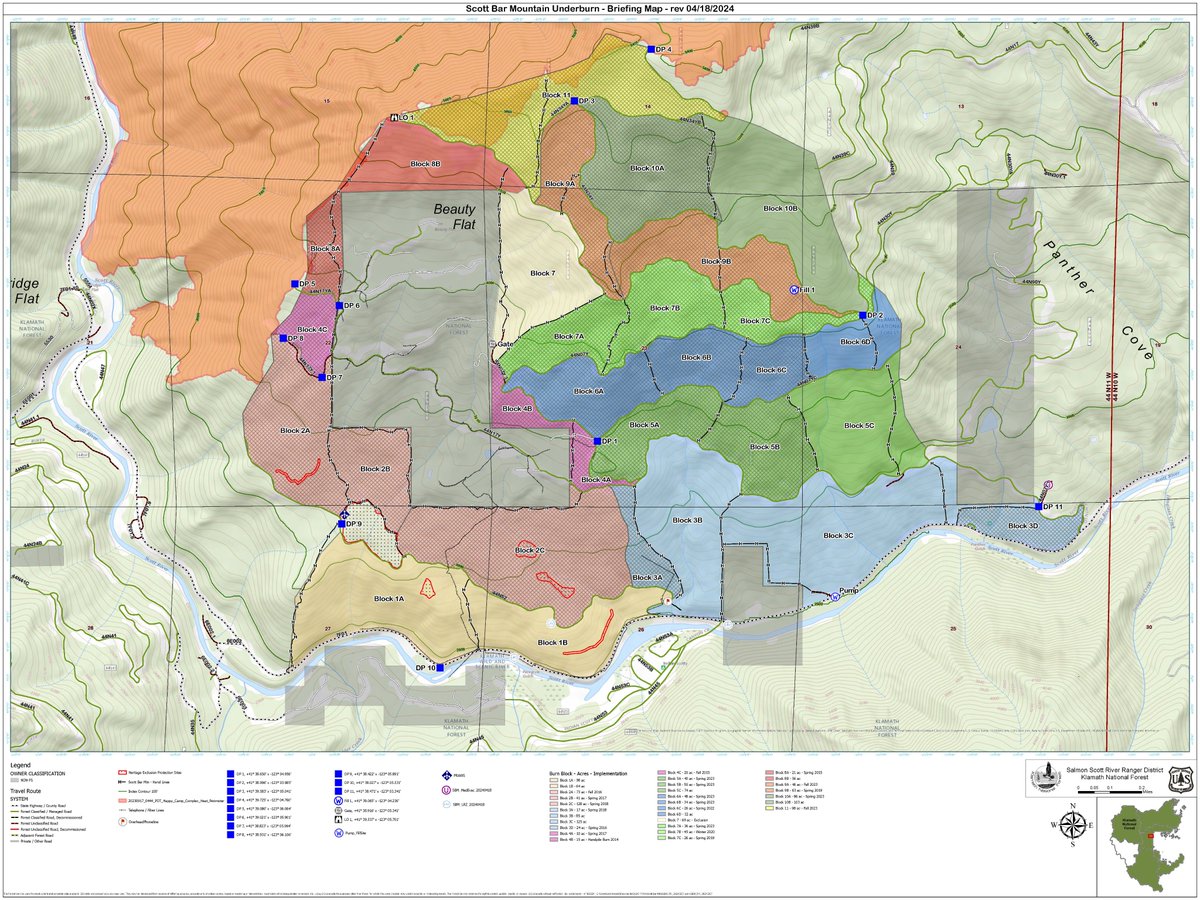 The Salmon-Scott Ranger District will conduct prescribed burning on the Scott Bar Mountain RX along the Scott River Road from 05/21/24 to 05/24/24. This project aims to burn 125 acres in unit 3C (see attached map).