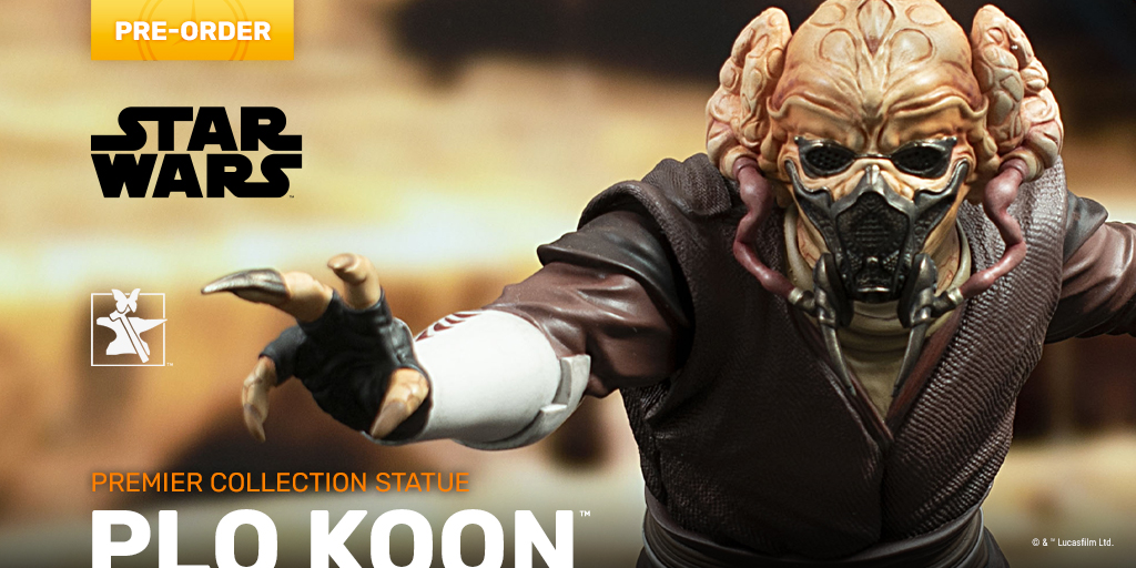 Wise Jedi Master Plo Koon gets recreated as a 1:7 scale Premier Collection Statue! Measuring approximately 11-inches, this piece is limited to just 1,000 pieces! Now open to pre-order at bit.ly/PLO_KOON. 

#StarWars #AttackoftheClones #PloKoon #PremierCollectionStatue