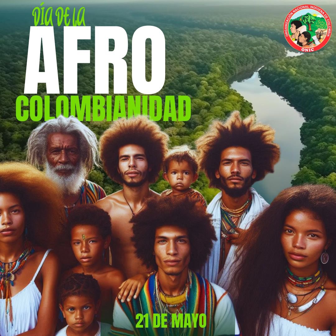 Desde la Organización Nacional Indígena de Colombia (ONIC) en este día de la Afrocolombianidad rendimos un homenaje a nuestros hermanos y hermanas afrodescendientes, cuyas raíces profundas se entretejen con la lucha incansable por la libertad y la dignidad. 🌀•#VolverAlOrigen
