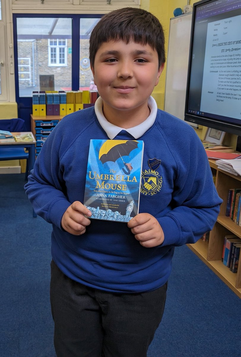 Thank you to @AnnaFargher for our signed copy of The Umbrella Mouse. Camden Town Class received it today and are looking forward to passing it round 😊📚🐀☂️
