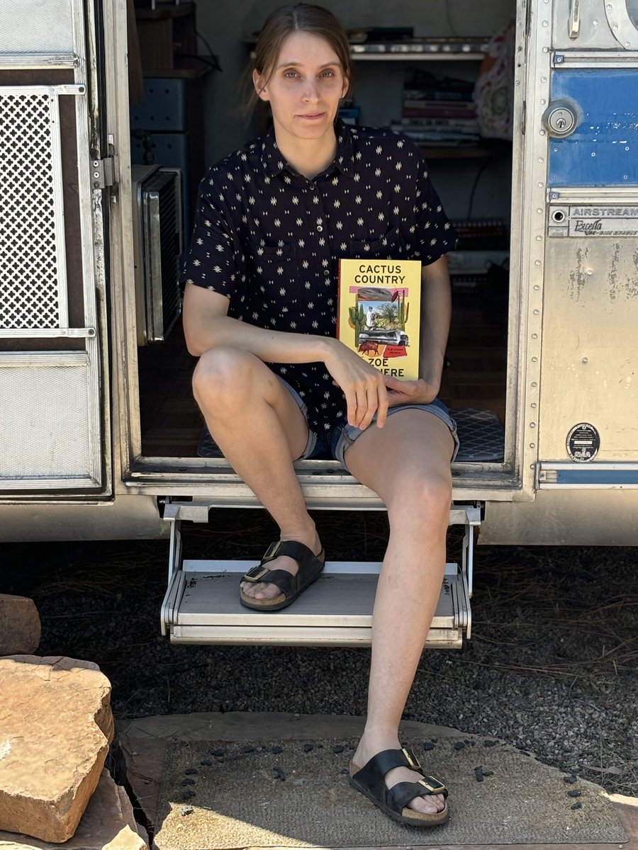 This is the Airstream trailer I grew up in, the same one featured on the cover of my debut memoir, CACTUS COUNTRY, out today from @ABRAMSbooks. Thank you to everyone who has championed this book in ways big and small. I hope my story reaches the readers who need it most 🏜️🏳️‍⚧️