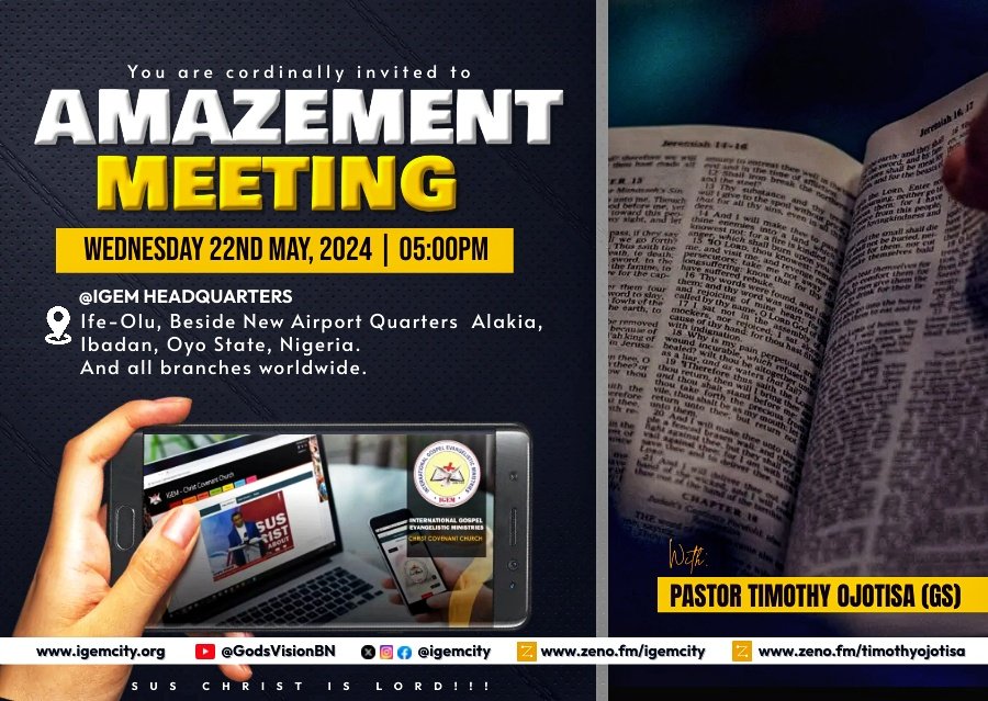 If any of you lack wisdom, let him ask of God, that giveth to all men liberally, and upbraideth not; and it shall be given him. James 1:5. Join us. #igem #amazementmeeting #healing #deliverance #miracle #Jesus #salvation