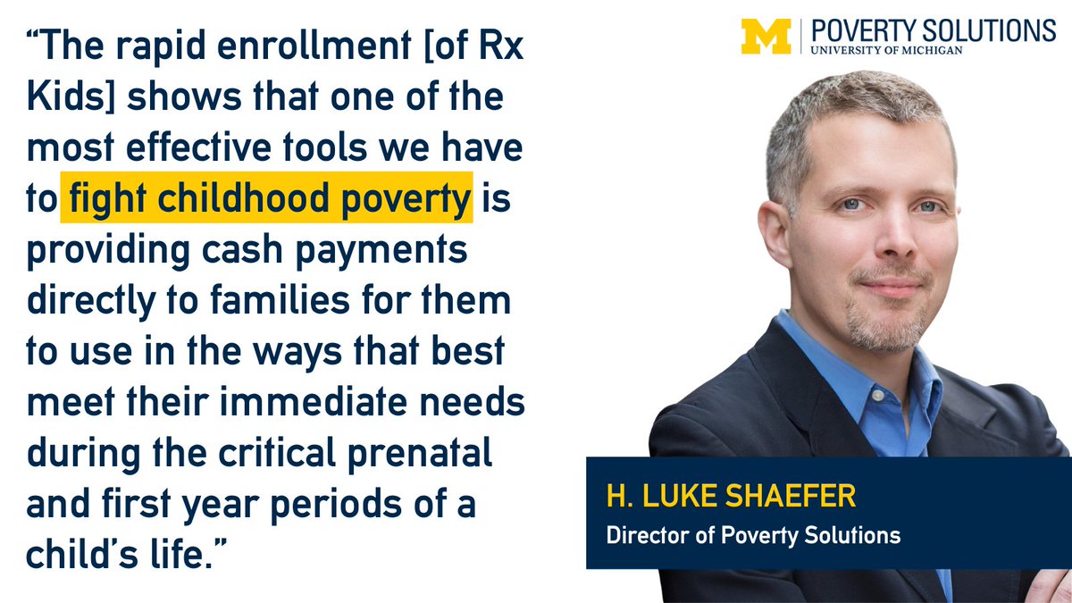 “The immediate enrollment numbers and early impact of Rx Kids on the Flint community is really encouraging,” said @profshaefer, director of @UmichPoverty & Rx Kids co-director. Read more about the Rx Kids Mother's Day event: myumi.ch/g1MJ6