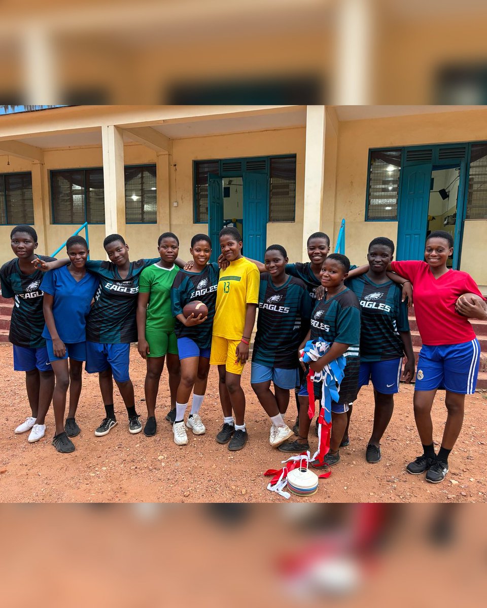 Growing the game! 👏 @NFLFLAG hosted a girls flag camp at Accra Girls High School for local players to hone their skills
