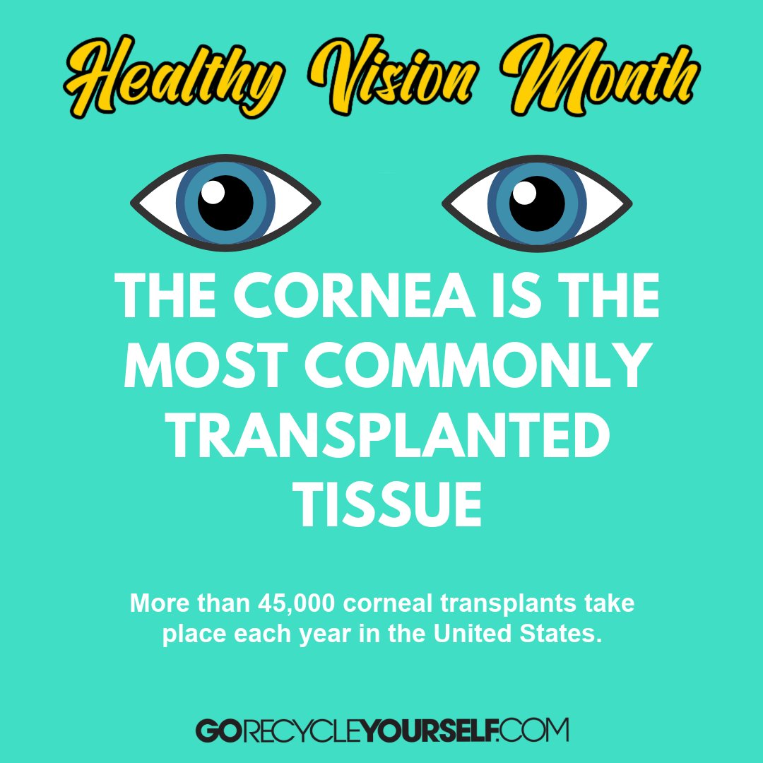 Did you know that the cornea is the most commonly transplanted tissue? Let's give it up for cornea donors today!! 👏👏👏  #HealthyVisionMonth #TissueTuesday