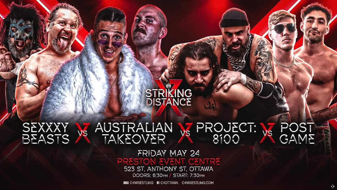 Another match signed for This Friday night! Debuts, returns, and familiar faces collide in this four-corner tag match. Grab your tickets NOW from tinyurl.com/C4StrikingDist… or in person at Vertigo Records or The ODDs & SODs Shoppe!