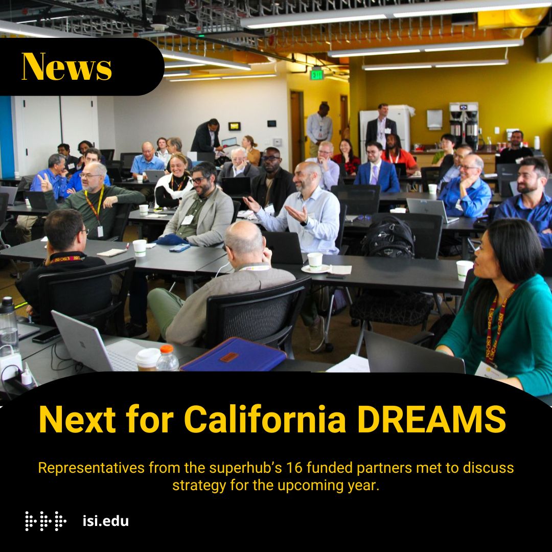 On May 15th and 16th, 2024, the California DREAMS hub held a two-day strategy meeting at ISI, bringing together over 100 hub members from across Southern California to collaborate in-person for the first time.⁠ ⁠ Read about it: bit.ly/3QZ2pLF @USC @USCViterbi